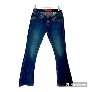 Levi Womens Too Superlow Stretch Jean Bell Bottoms Size 1 JR S $10 Used Gently